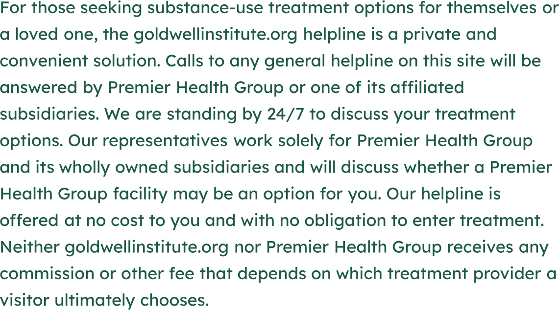 Disclosure: calls may be answered by an affiliated treatment provider; no referral fee is charged.